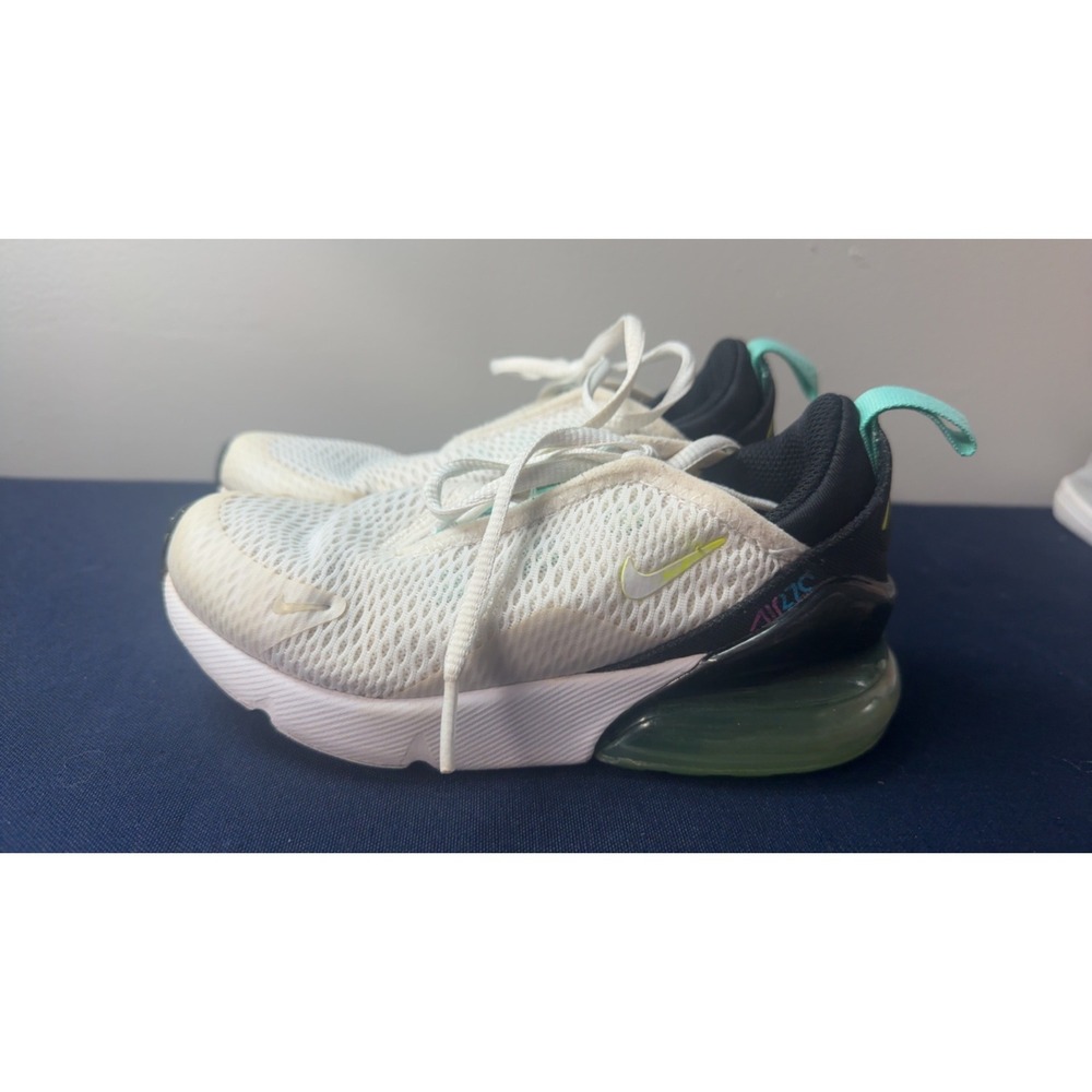 Nike | Kids Air Max 270 White/Black/Teal Sneakers | Size 12C